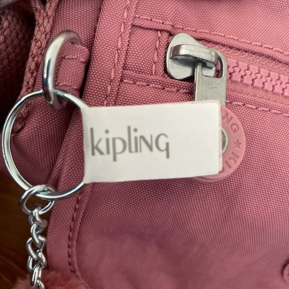 Kipling Sabian Crossbody Bag Sweet Pink Mauve Monkey Charm NWT - Picture 6 of 16